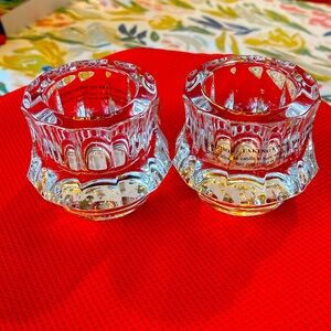 Set of 2 Trump heavy Crystal Votives signed at bottom